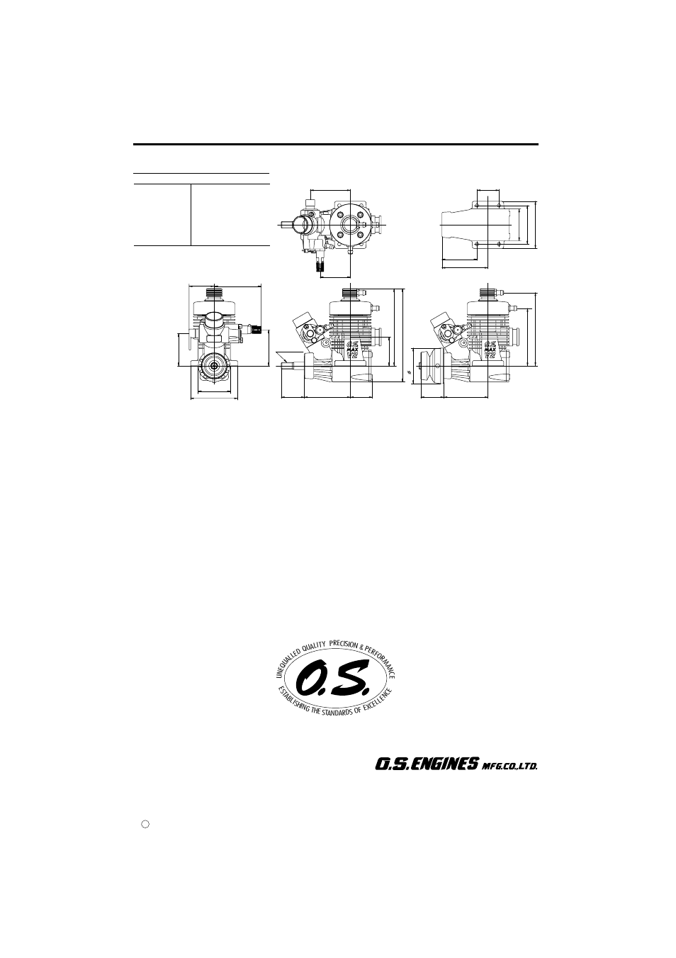 Three view drawing | O.S. Engines 21VZ-M User Manual | Page 20 / 20