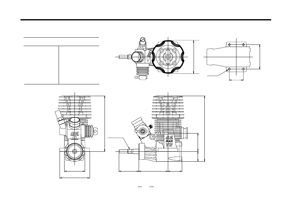 Three view drawing, Dimensions(mm) | O.S. Engines 21VZ-R User Manual | Page 22 / 23