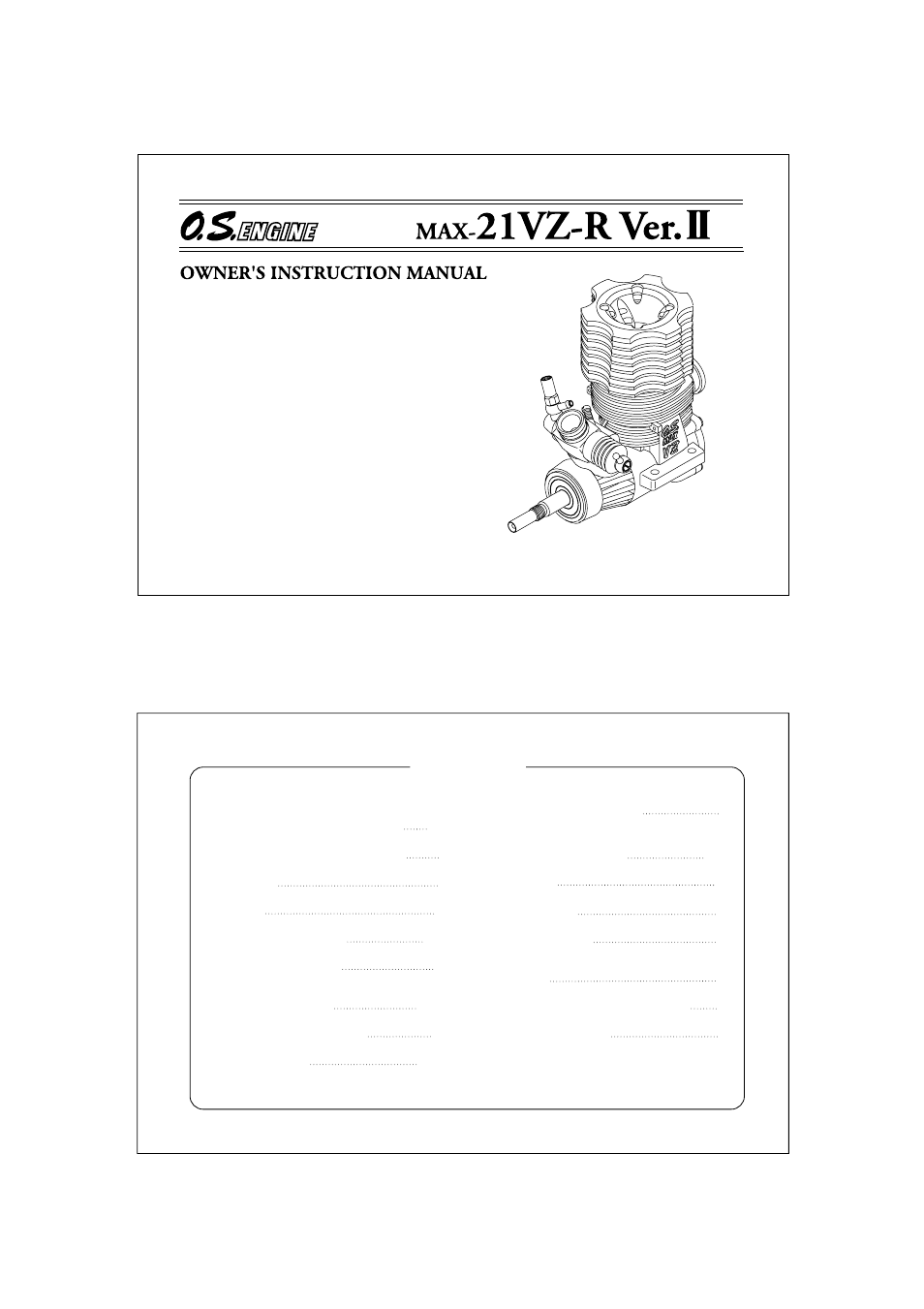 O.S. Engines 21VZ-R Turbo II User Manual | 12 pages