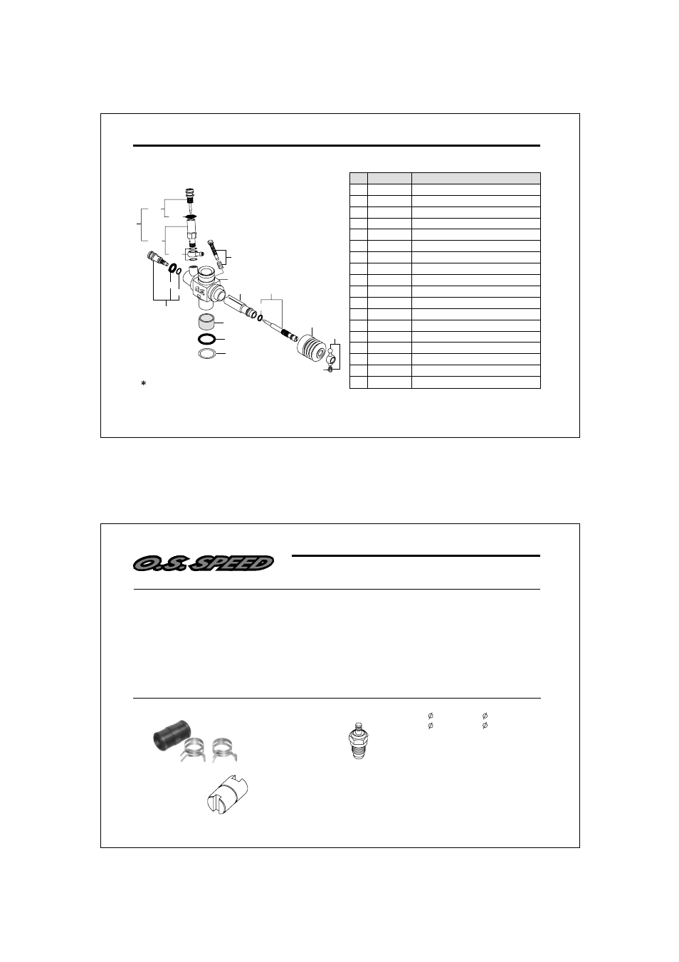 Racing engine parts, Carburetor exploded view & parts list, O.s. genuine parts & accessories | O.S. Engines 21VZ-R Turbo II User Manual | Page 11 / 12