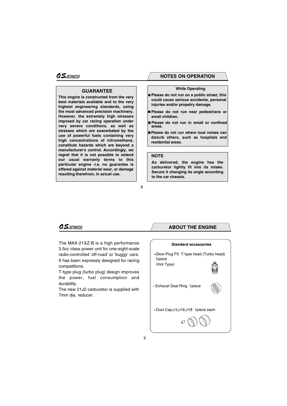 O.S. Engines 21XZ-B User Manual | Page 5 / 21