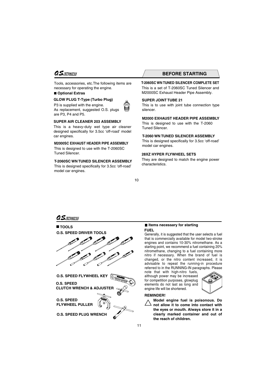 Before starting | O.S. Engines 21XZ-B User Manual | Page 6 / 21
