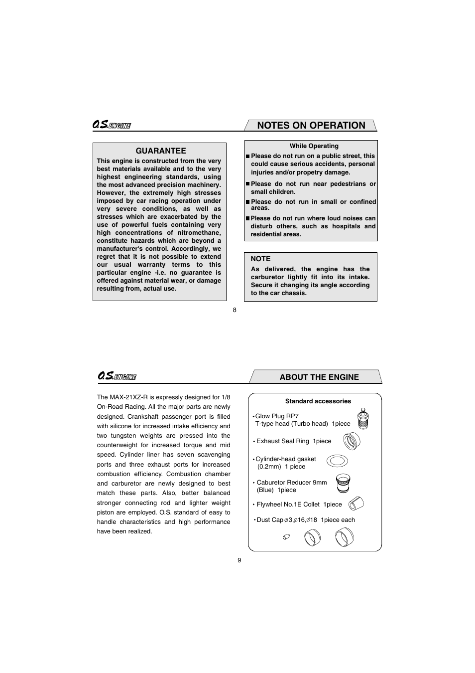 O.S. Engines 21XZ-R User Manual | Page 5 / 20