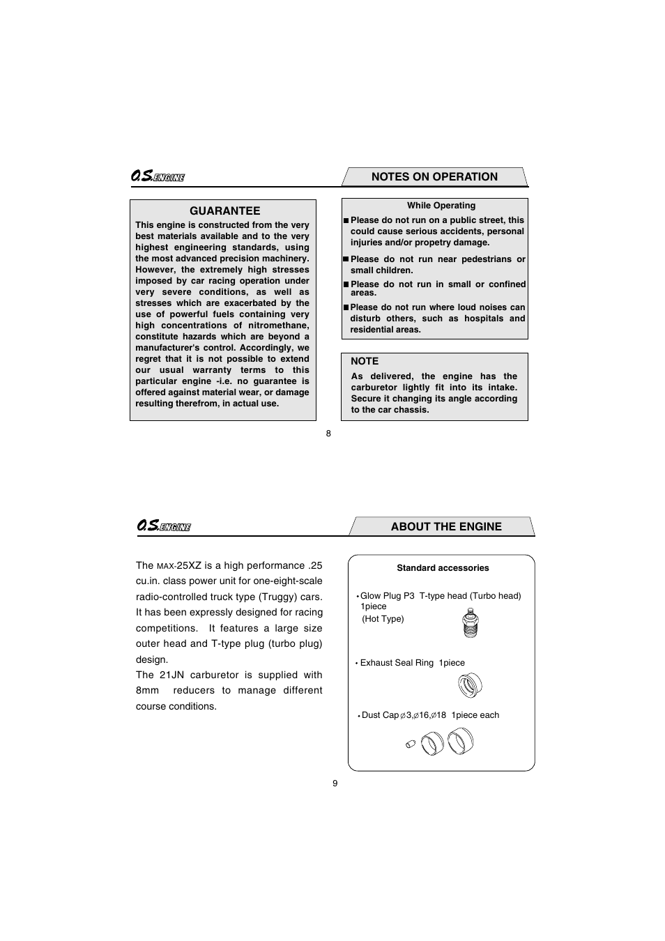 O.S. Engines 25XZ User Manual | Page 5 / 21