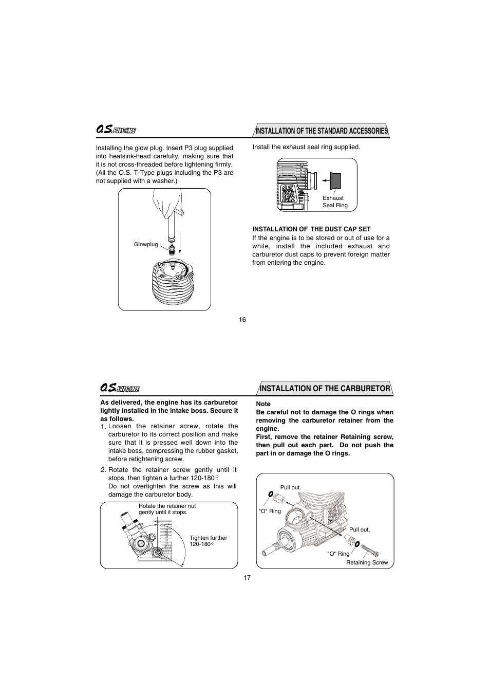 Installation of the standard accessories, Installation of the carburetor | O.S. Engines 25XZ User Manual | Page 9 / 21