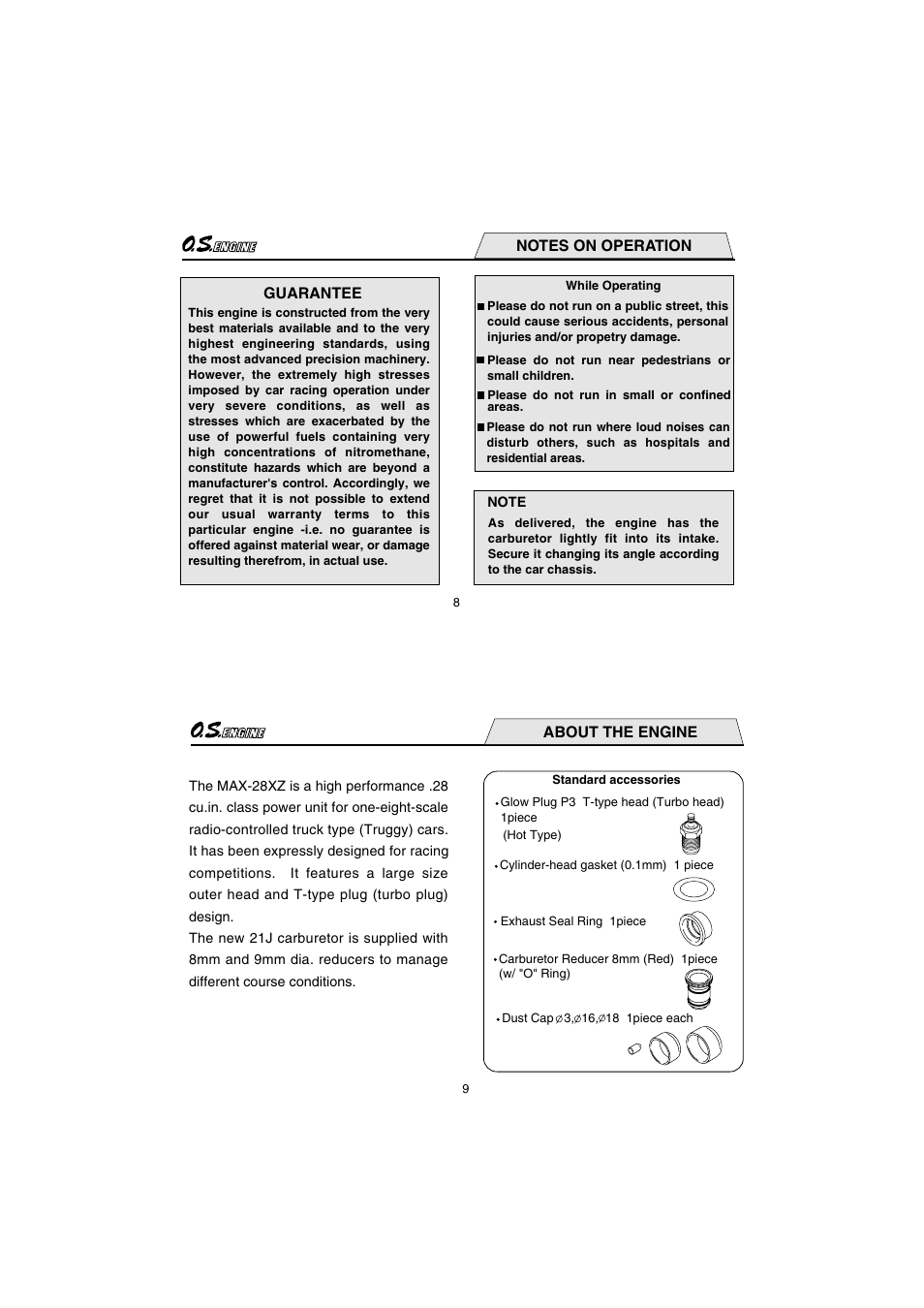 O.S. Engines 28XZ User Manual | Page 5 / 21