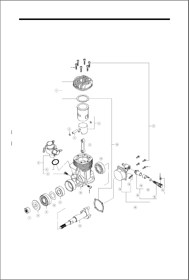 Exploded view (40,46fx) | O.S. Engines 50SX User Manual | Page 29 / 43