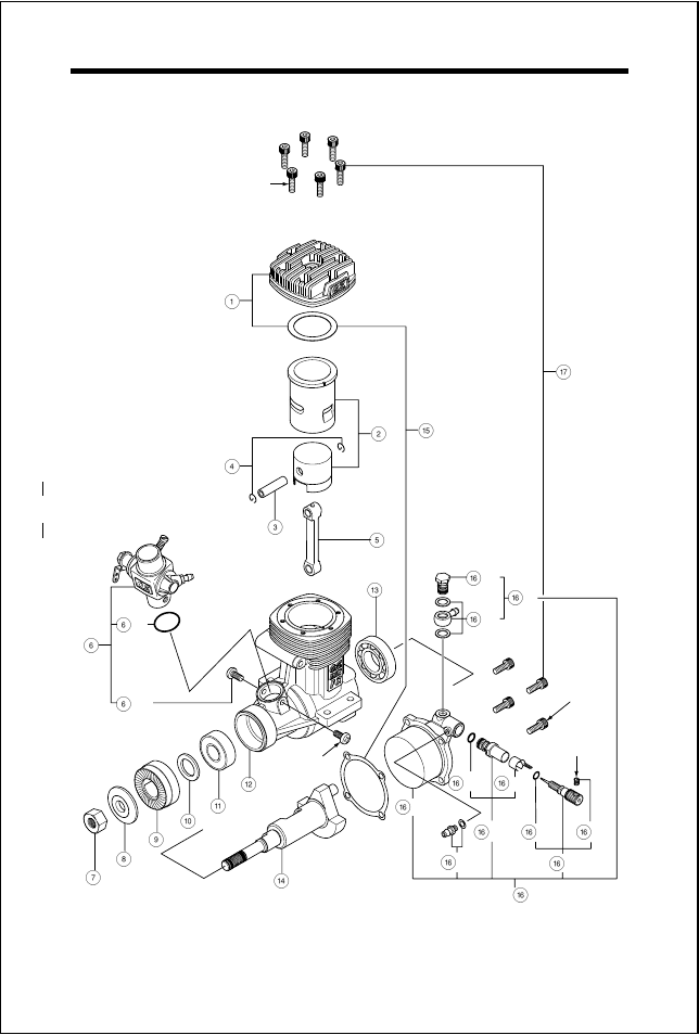 Exploded view (61fx) | O.S. Engines 50SX User Manual | Page 31 / 43