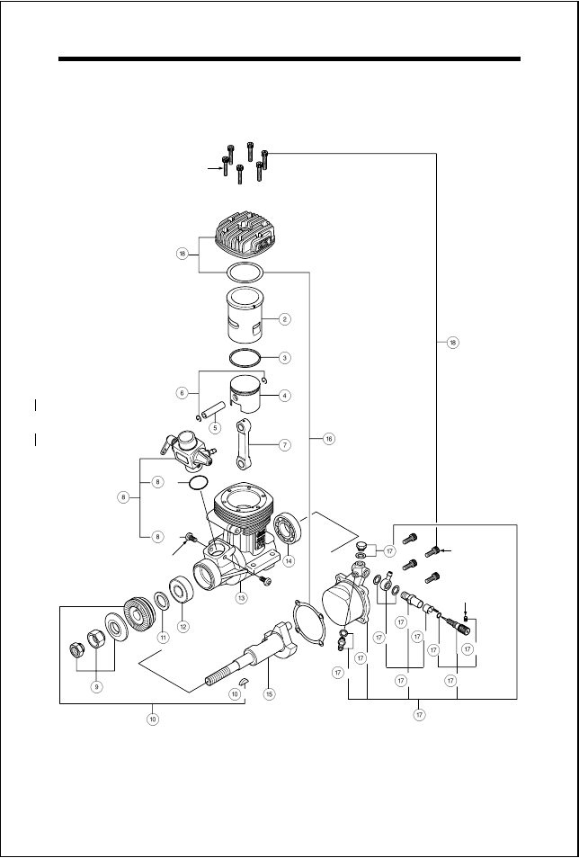 Exploded view (91fx, Ring | O.S. Engines 50SX User Manual | Page 33 / 43