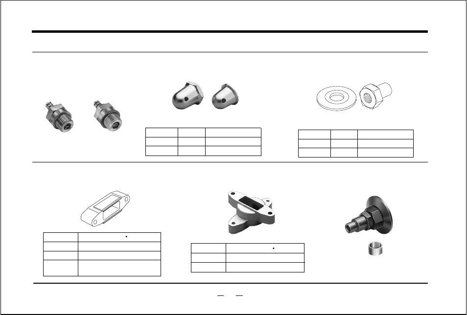 O.s. genuine parts & accessories, No.8, O.s. glow plugs | Spinner nut, Long propeller nut sets, Silencer extension adaptors, Silencer exhaust adaptors, Propeller nut sets for truturn spinners | O.S. Engines 50SX User Manual | Page 37 / 43