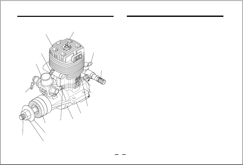 Needle-valve location basic engine parts | O.S. Engines 50SX User Manual | Page 9 / 43