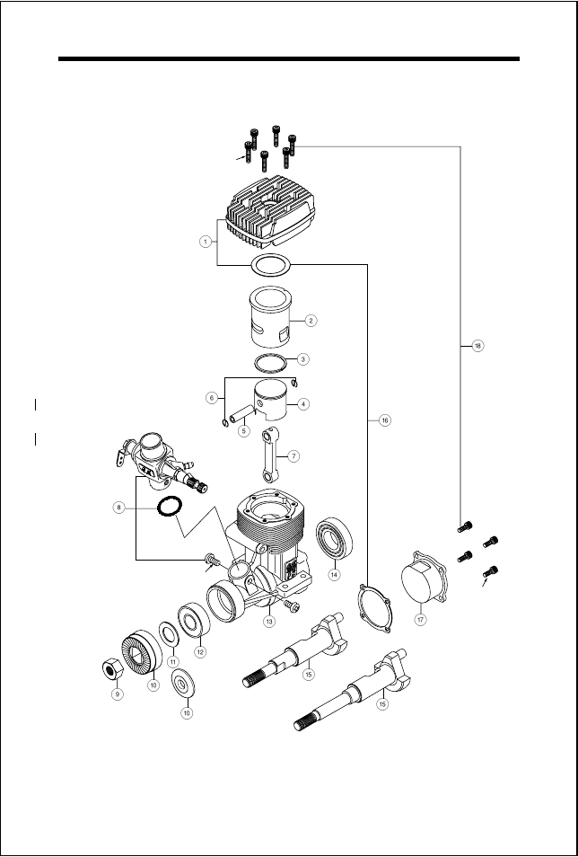 46fx-h, G) / hg (l/s), Exploded view | Ring | O.S. Engines 46FX-H Ring User Manual | Page 25 / 30