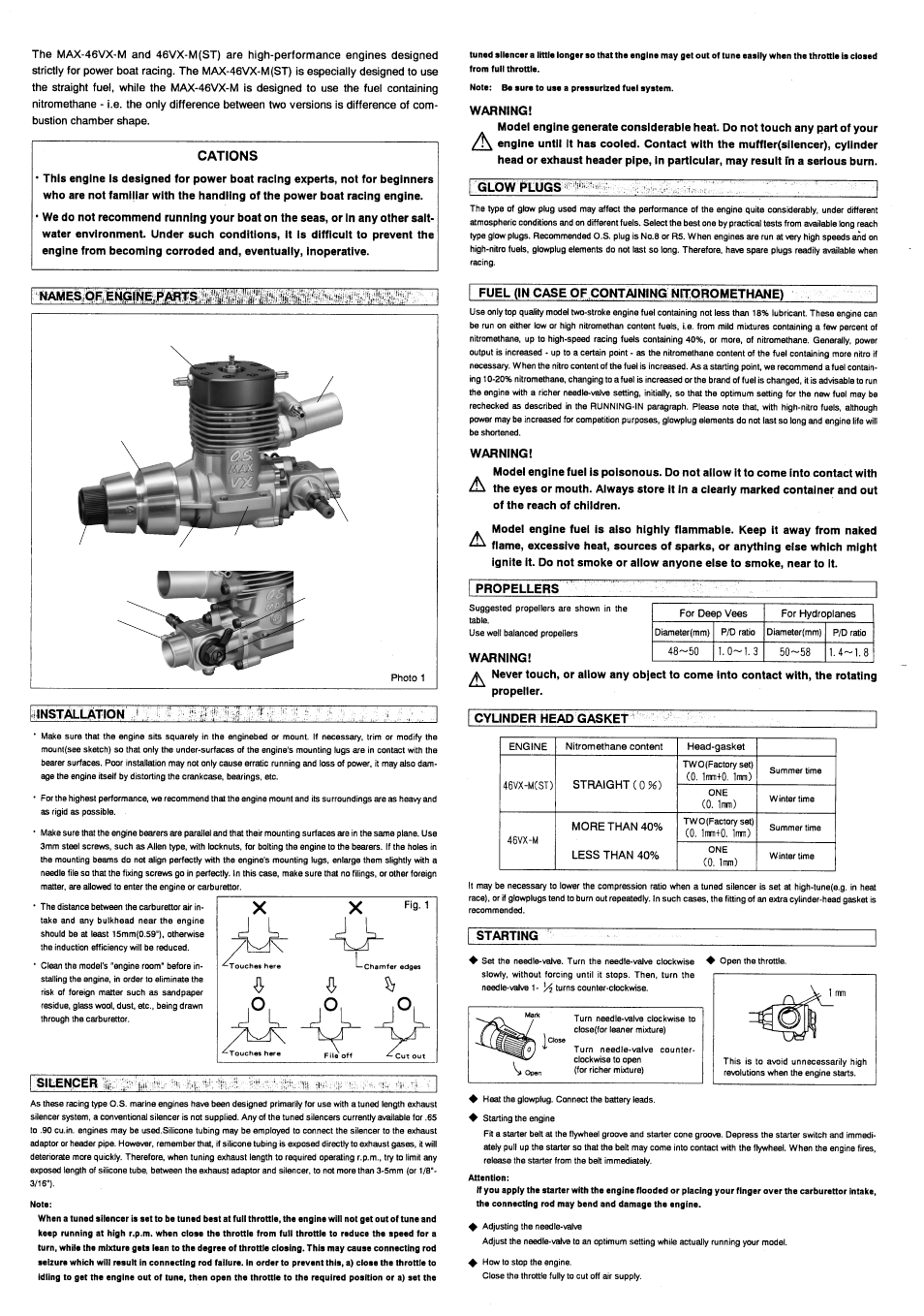 O.S. Engines 46VX-M User Manual | Page 2 / 4