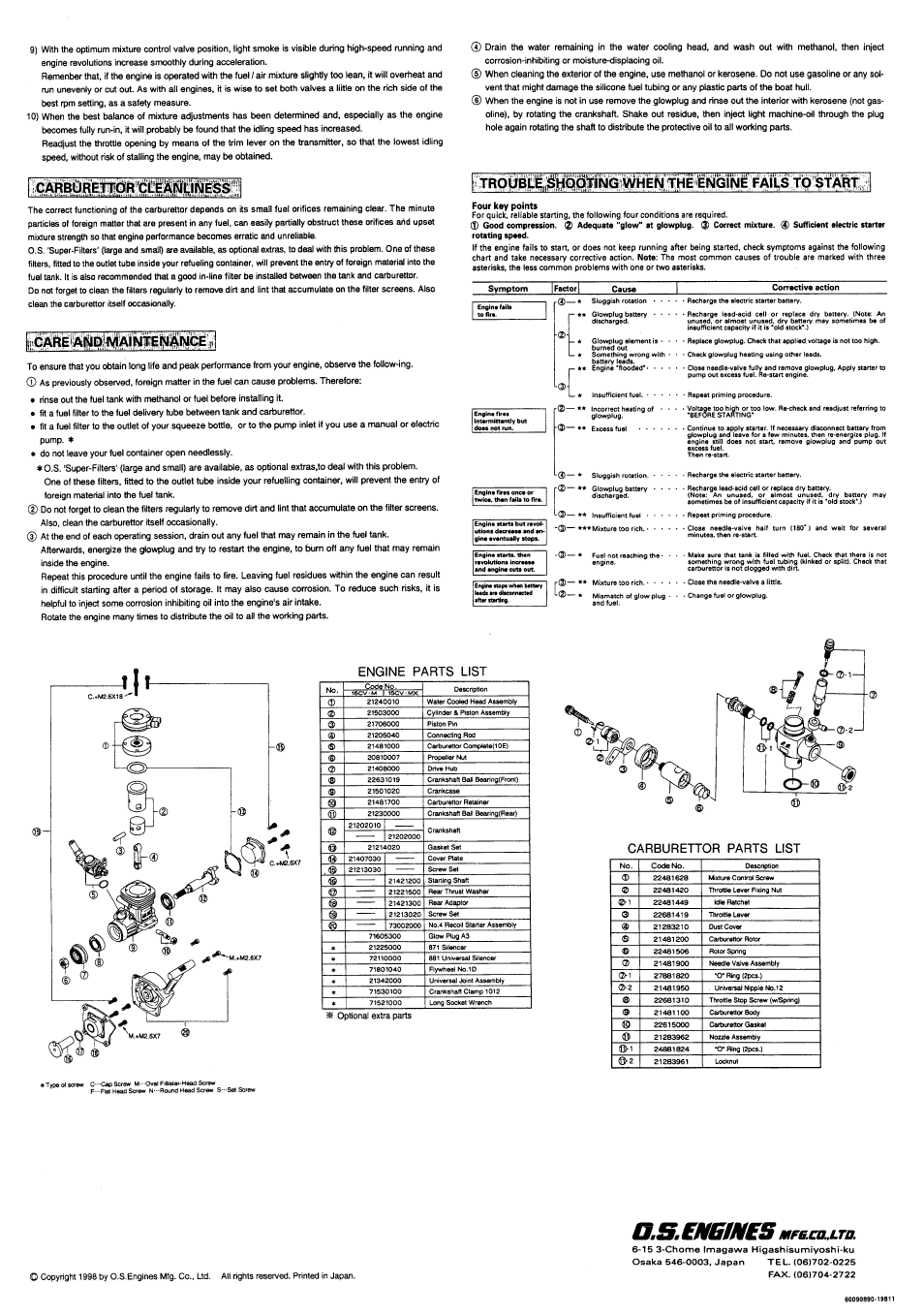 O.S. Engines 46VX-M User Manual | Page 4 / 4