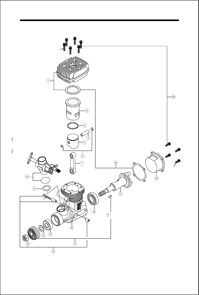 Exploded view | O.S. Engines 50SX-H User Manual | Page 23 / 28