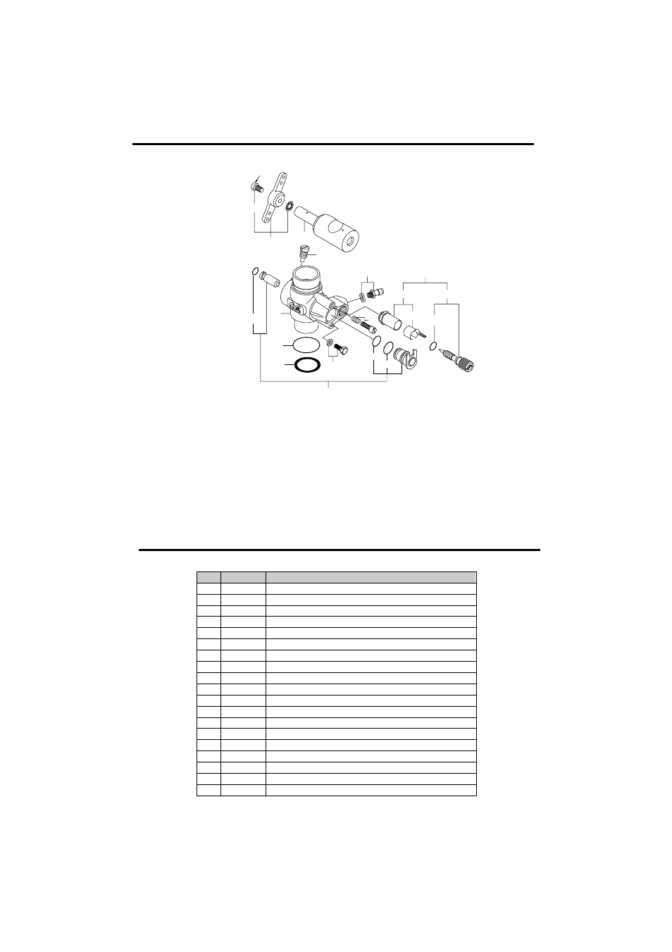 Carburetor exploded view, Carburetor parts list | O.S. Engines 50SX-H Hyper User Manual | Page 19 / 21