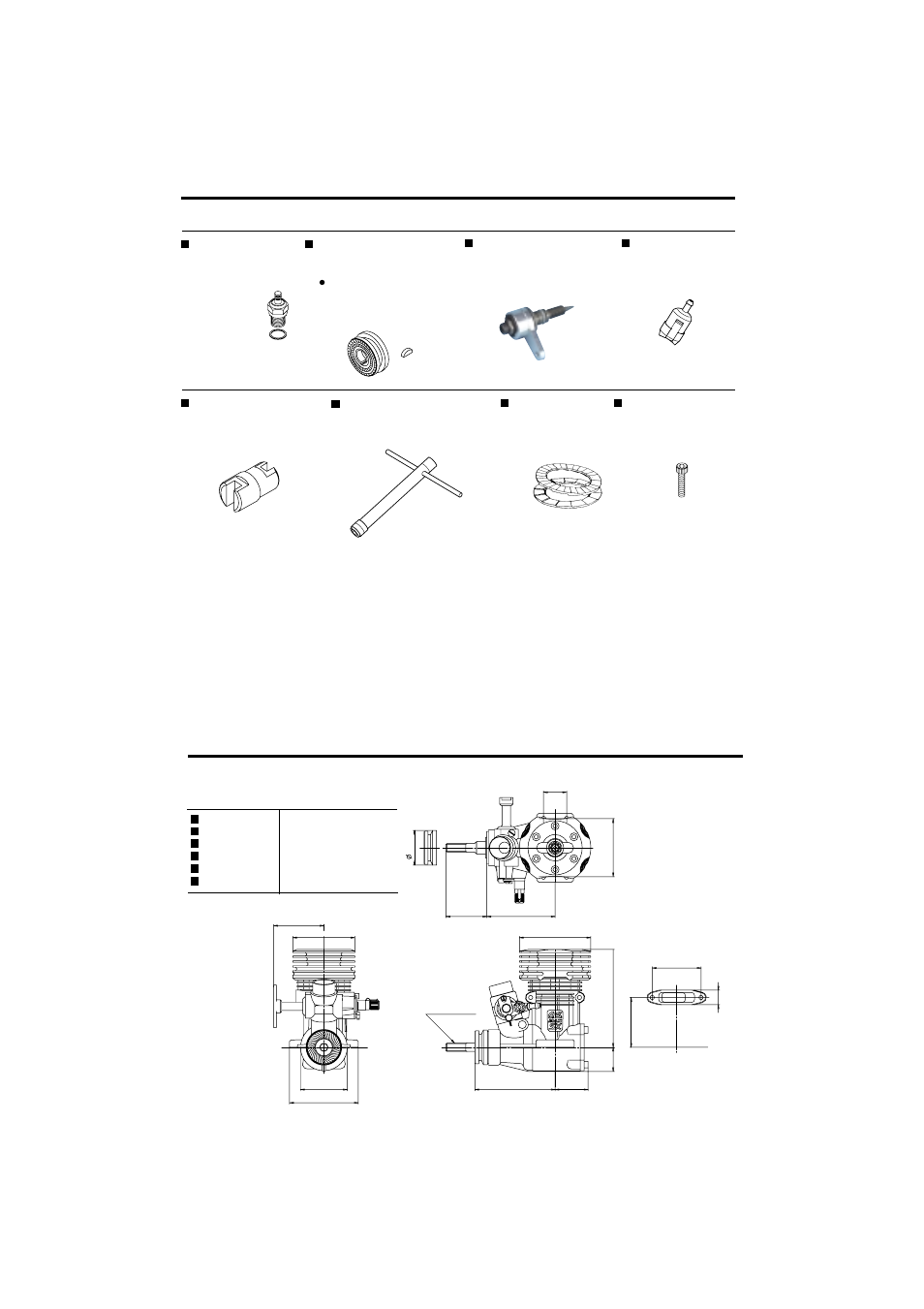 O.s. genuine parts & accessories, Three view drawing | O.S. Engines 50SX-H Hyper User Manual | Page 20 / 21