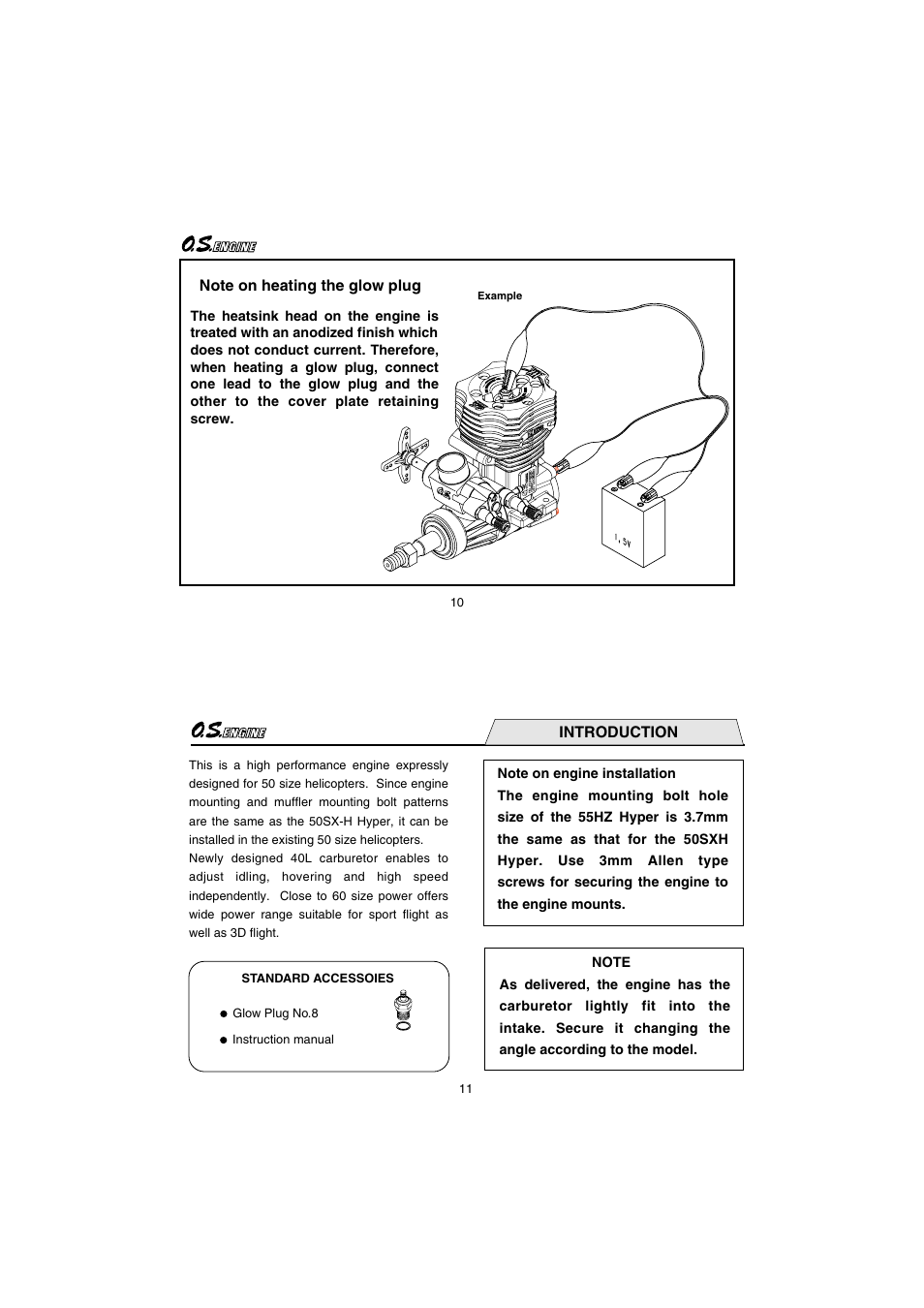 O.S. Engines 55HZ-H Hyper User Manual | Page 6 / 23