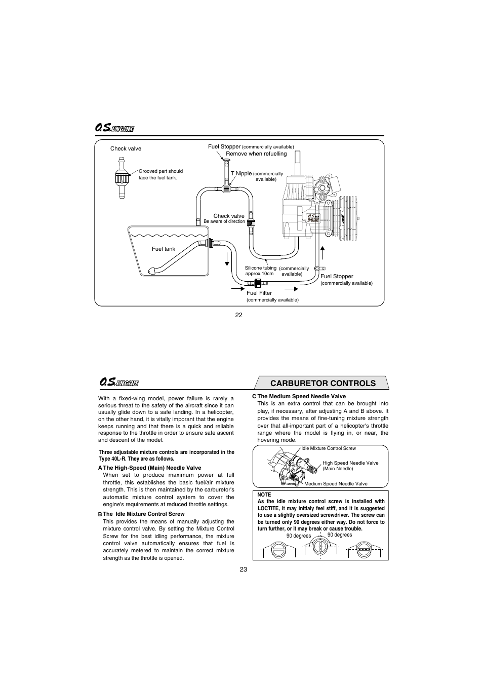 Carburetor controls | O.S. Engines 55HZ-R User Manual | Page 12 / 25
