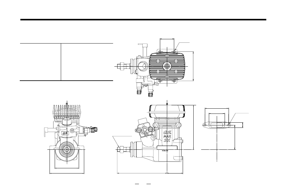 Three view drawing, 61sx-h, Specifications dimensions(mm) 32 | O.S. Engines 61RX-H WC User Manual | Page 33 / 36