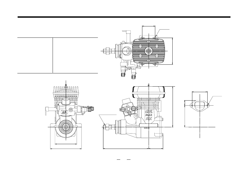 Three view drawing, 61rx-h, Dimensions(mm) | Specifications | O.S. Engines 61RX-H WC User Manual | Page 34 / 36
