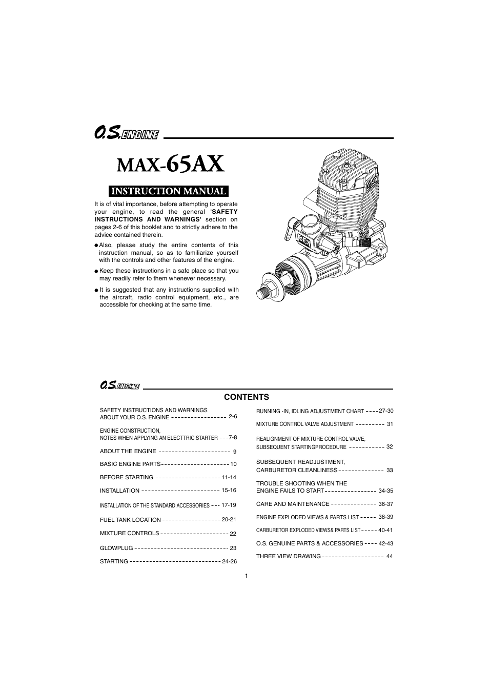 O.S. Engines 65AX User Manual | 23 pages