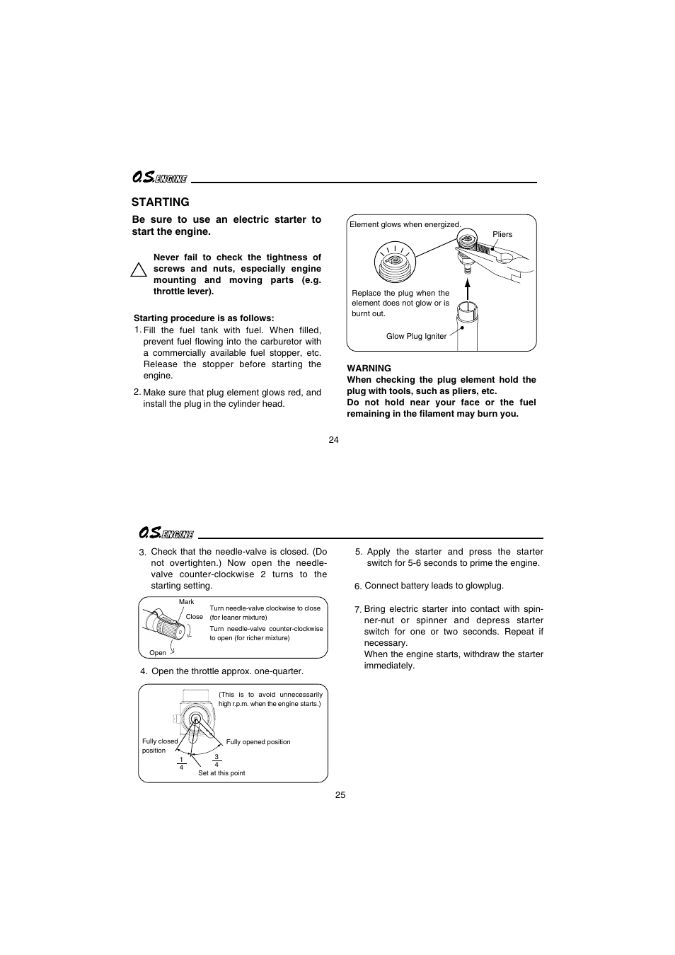 Starting | O.S. Engines 65AX User Manual | Page 13 / 23