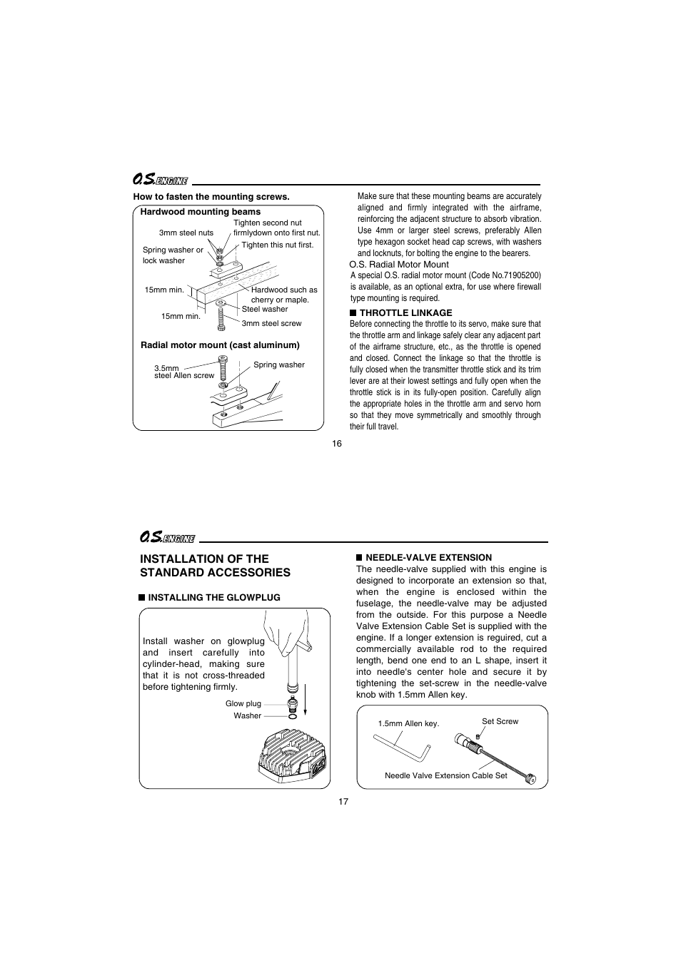 Installation of the standard accessories | O.S. Engines 65AX User Manual | Page 9 / 23