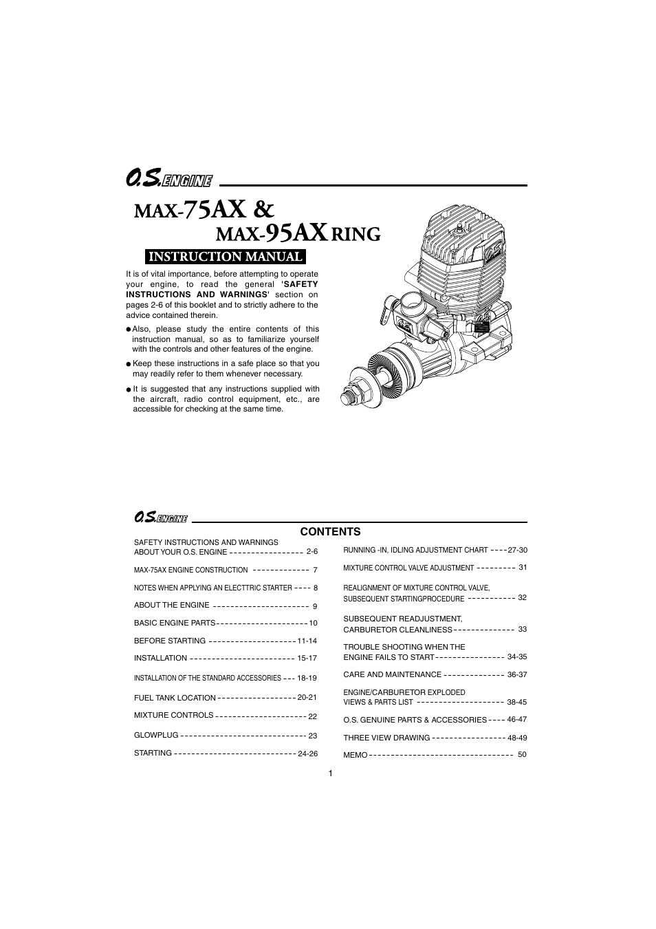 O.S. Engines 95AX User Manual | 26 pages