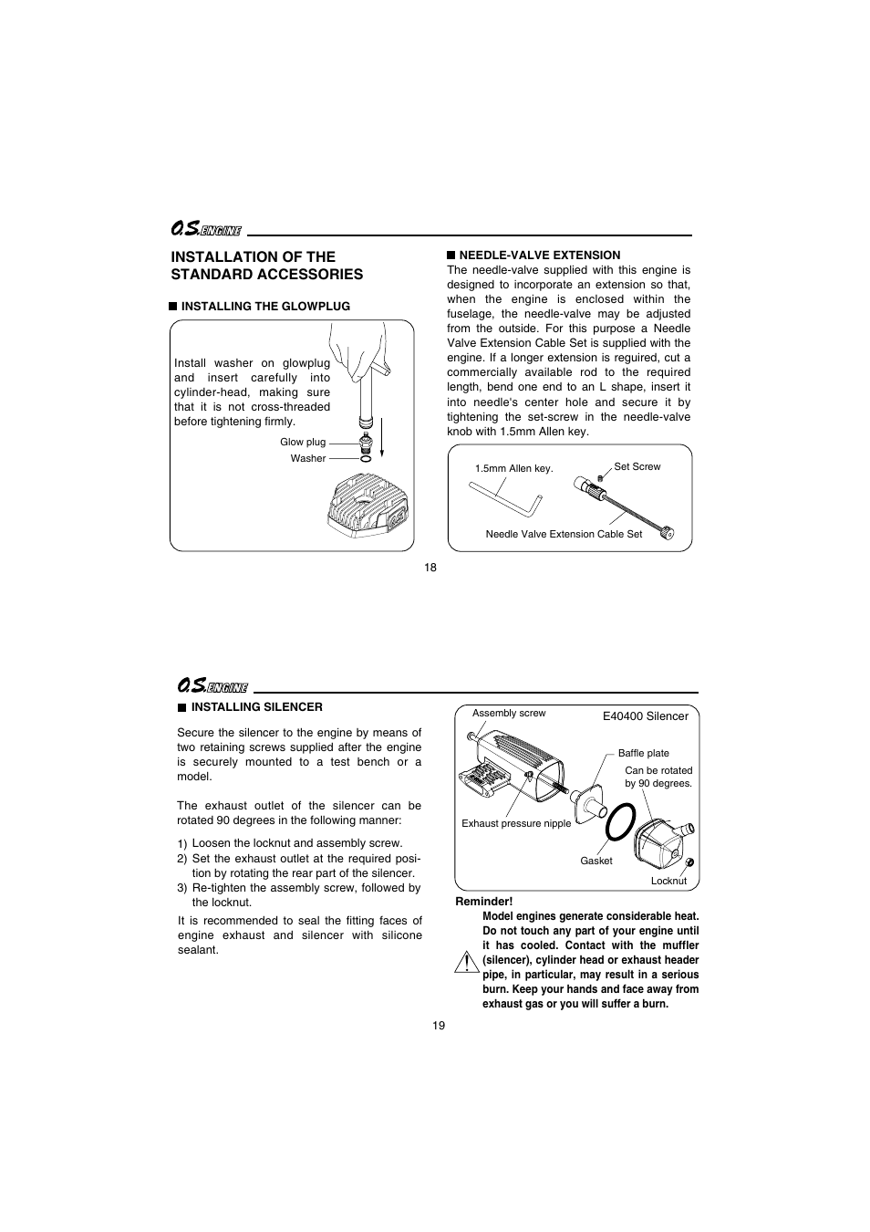 Installation of the standard accessories | O.S. Engines 95AX User Manual | Page 10 / 26