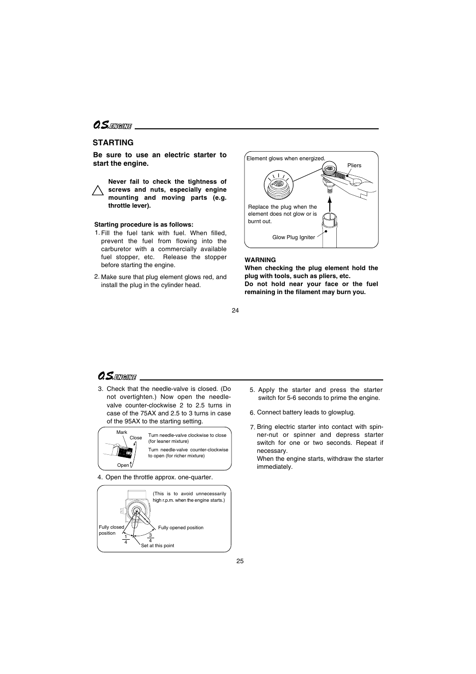 Starting | O.S. Engines 95AX User Manual | Page 13 / 26