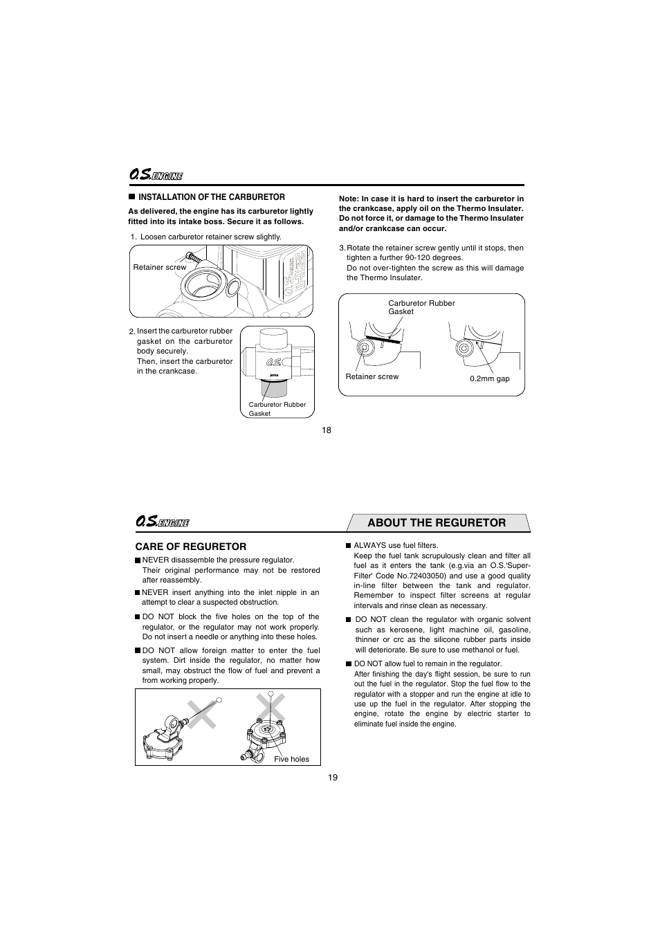 About the reguretor | O.S. Engines 91HZ-R User Manual | Page 10 / 25