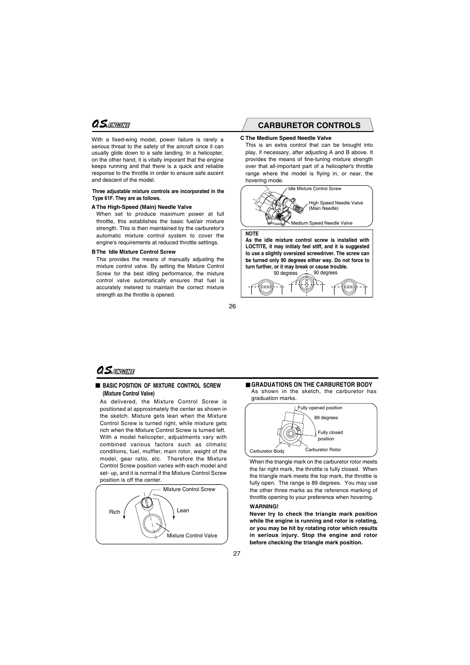 Carburetor controls | O.S. Engines 91HZ-R 3C User Manual | Page 14 / 27