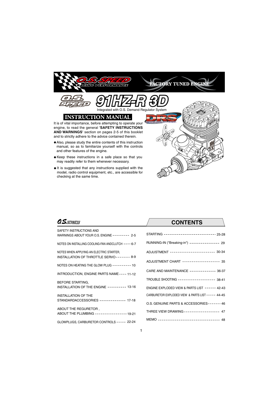 O.S. Engines 91HZ-R 3D User Manual | 25 pages