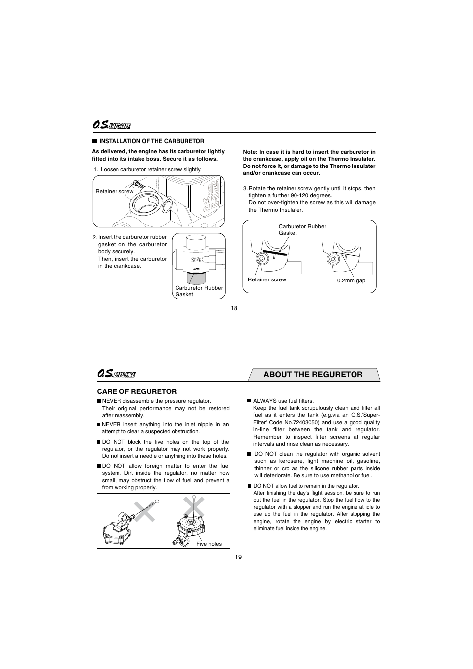 About the reguretor | O.S. Engines 91HZ-R 3D User Manual | Page 10 / 25