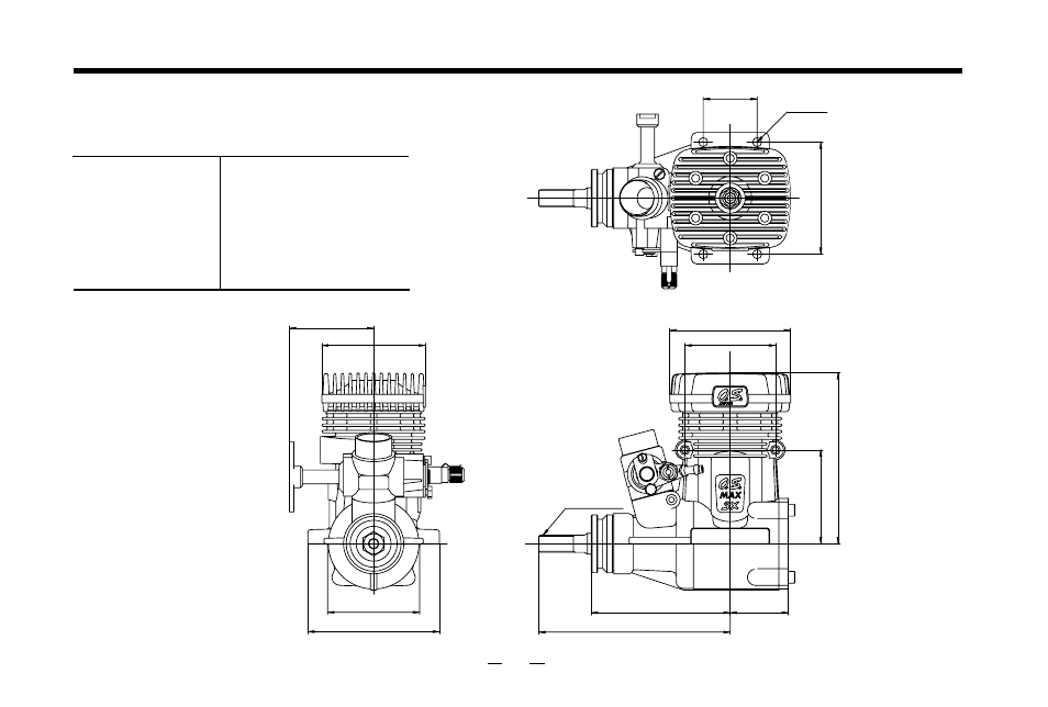 Three view drawing, Specifications dimensions(mm) | O.S. Engines 91SX-H User Manual | Page 26 / 28