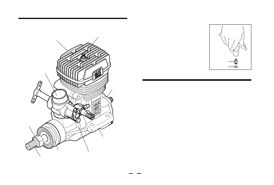 Basic engine parts, Installation of the engine, Installing the glowplug | O.S. Engines 91SX-H User Manual | Page 8 / 28