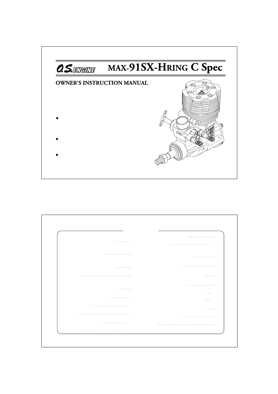 O.S. Engines 91SX-H Competition Special User Manual | 18 pages