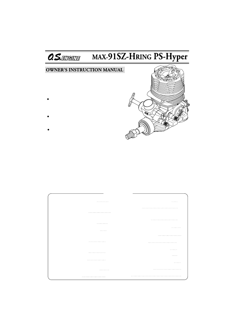 O.S. Engines 91SZ-H PS Hyper User Manual | 24 pages