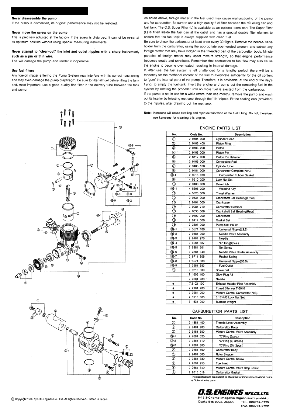 O.S. Engines 140RX User Manual | Page 4 / 4