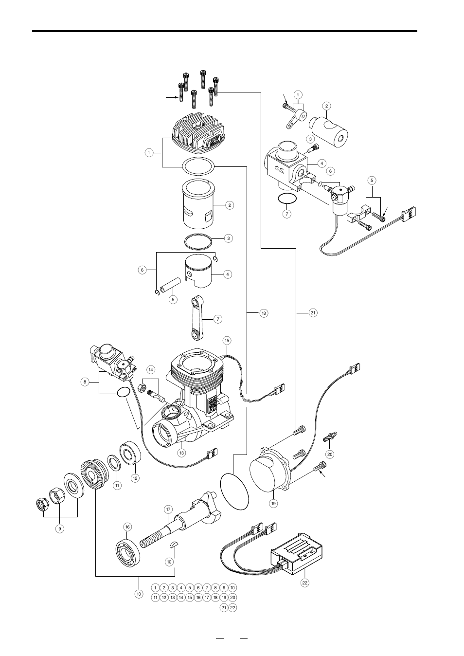 Engine & injector air valve exploded view | O.S. Engines 160FX-FI User Manual | Page 21 / 26