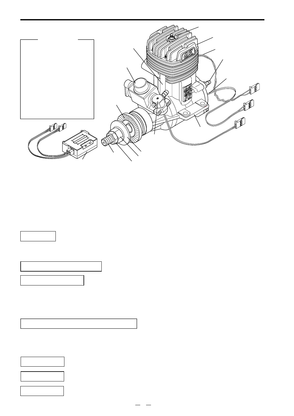 Basic engine parts, Injector, Temperature sensor | Rpm sensor, Electronic control unit<ec-2, Y harness fuel filter check valve | O.S. Engines 160FX-FI User Manual | Page 7 / 26