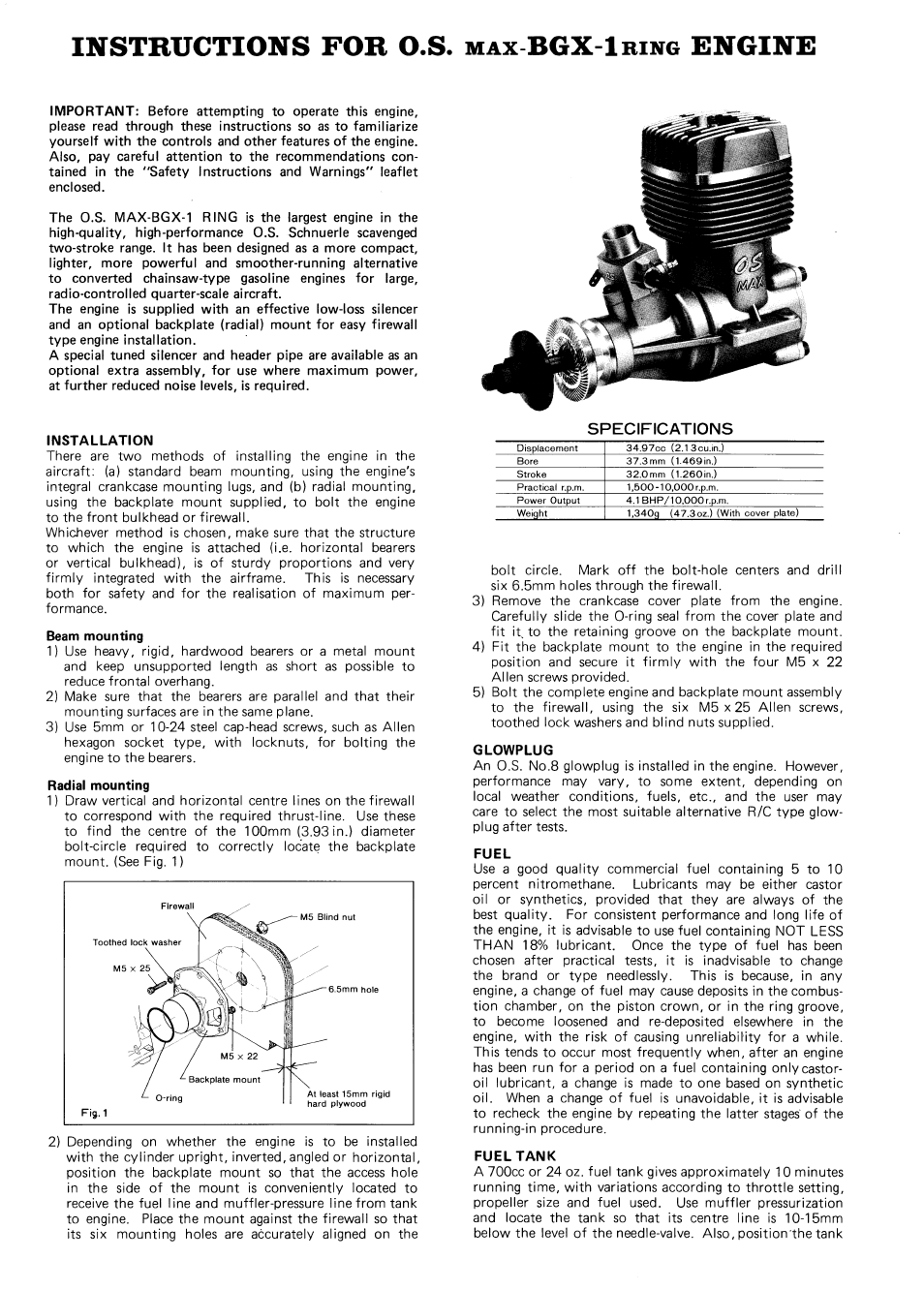 O.S. Engines BGX-1 Ring User Manual | Page 2 / 5