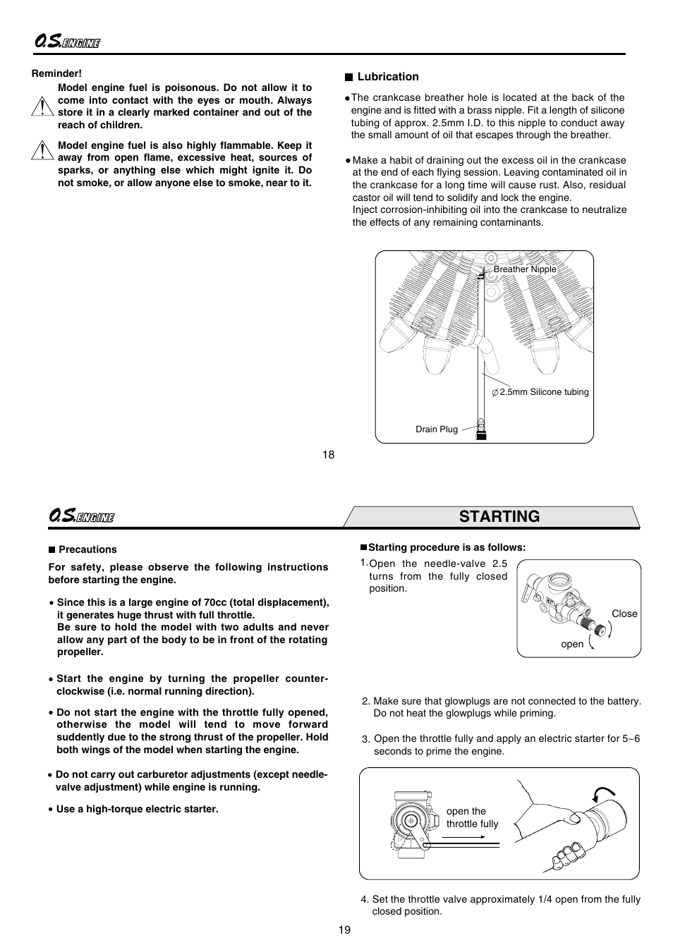 Starting | O.S. Engines Sirius7 FR7-420 User Manual | Page 10 / 18