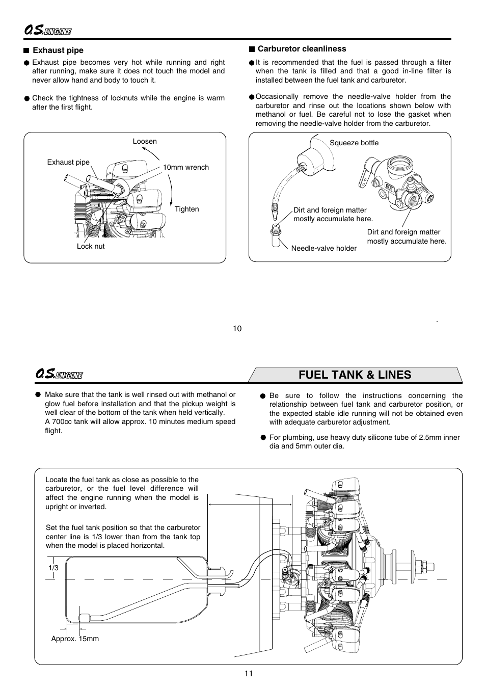 Fuel tank & lines | O.S. Engines Sirius7 FR7-420 User Manual | Page 6 / 18
