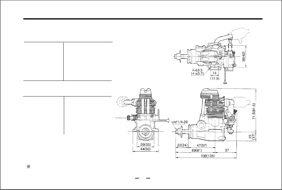 Fs-26s/fs-40s three view drawing | O.S. Engines FS-40S User Manual | Page 32 / 40