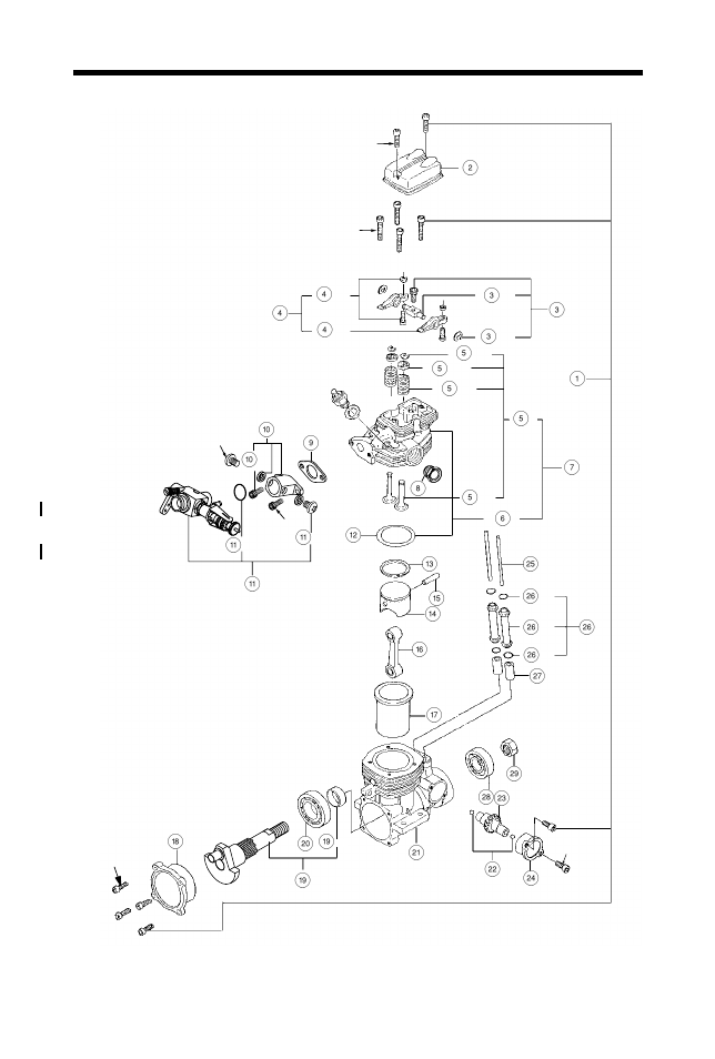 Fs-26s-c exploded view | O.S. Engines FS-26S-CX User Manual | Page 23 / 30