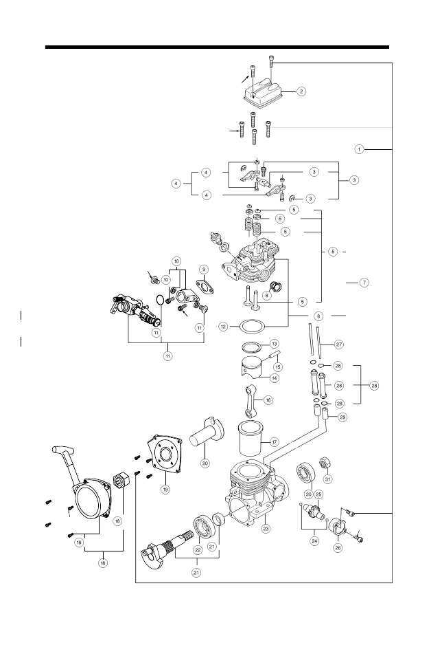 Fs-26s-cx exploded view | O.S. Engines FS-26S-CX User Manual | Page 25 / 30