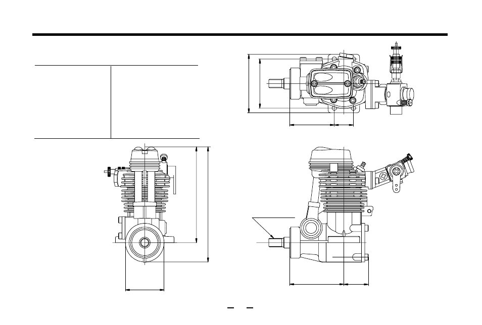 Fs-26s-c three view drawing | O.S. Engines FS-26S-CX User Manual | Page 28 / 30