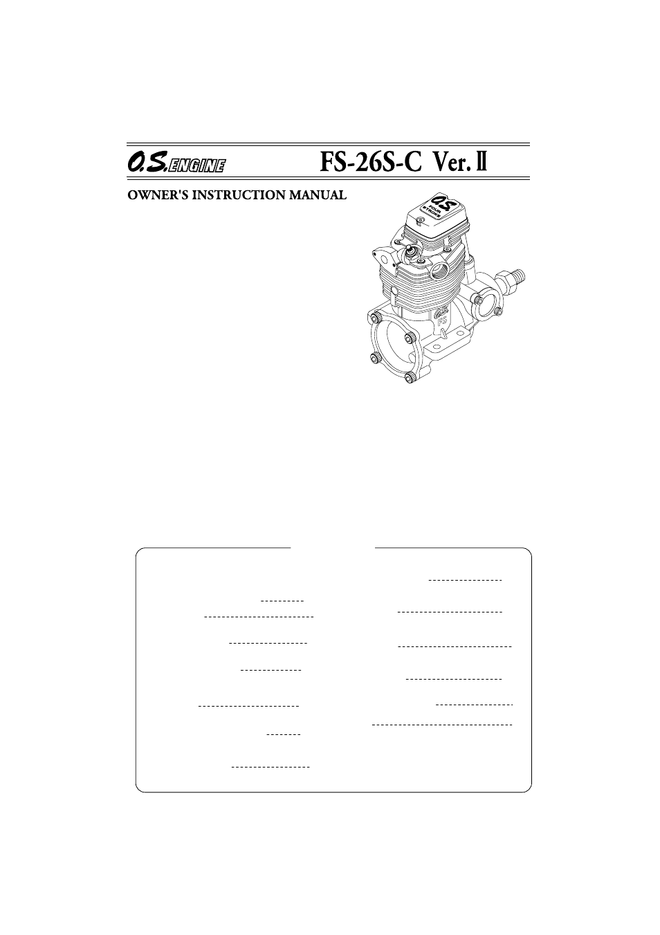 O.S. Engines FS-26S-C II User Manual | 16 pages